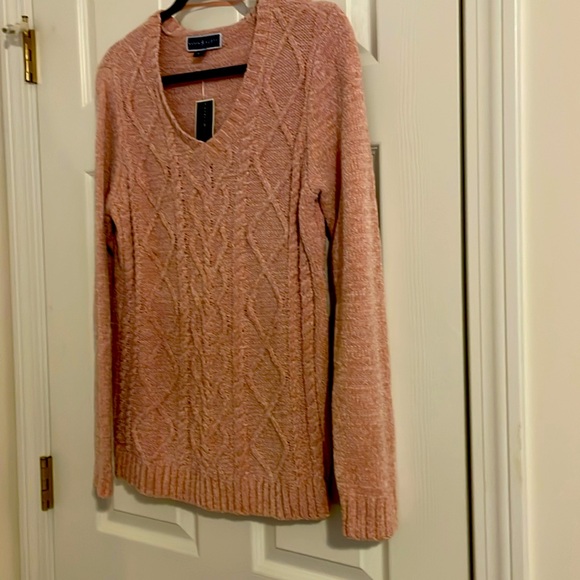 Karen Scott new v-neck pullover sweater! Soft and warm. Lovely blush color. SZ M - Picture 2 of 10